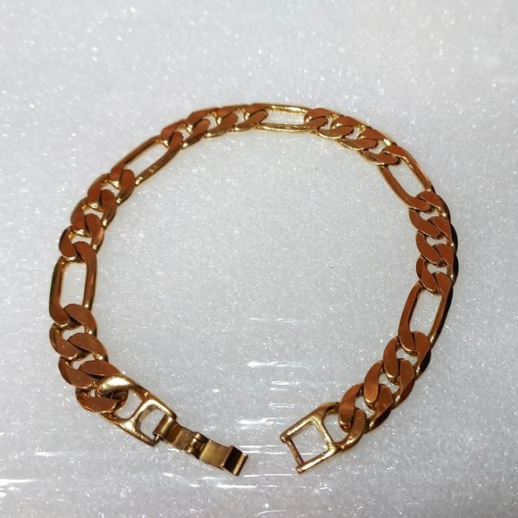 Gold tone chunky chain bracelet Unsigned - Picture 1 of 5